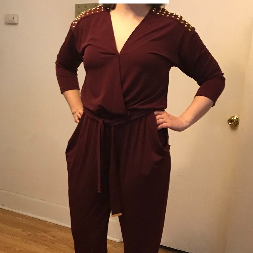 Red dressy jumpsuit
